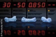 Poröse, gefriergeschäumte Knochenstruktur aus Hydroxylapatit.